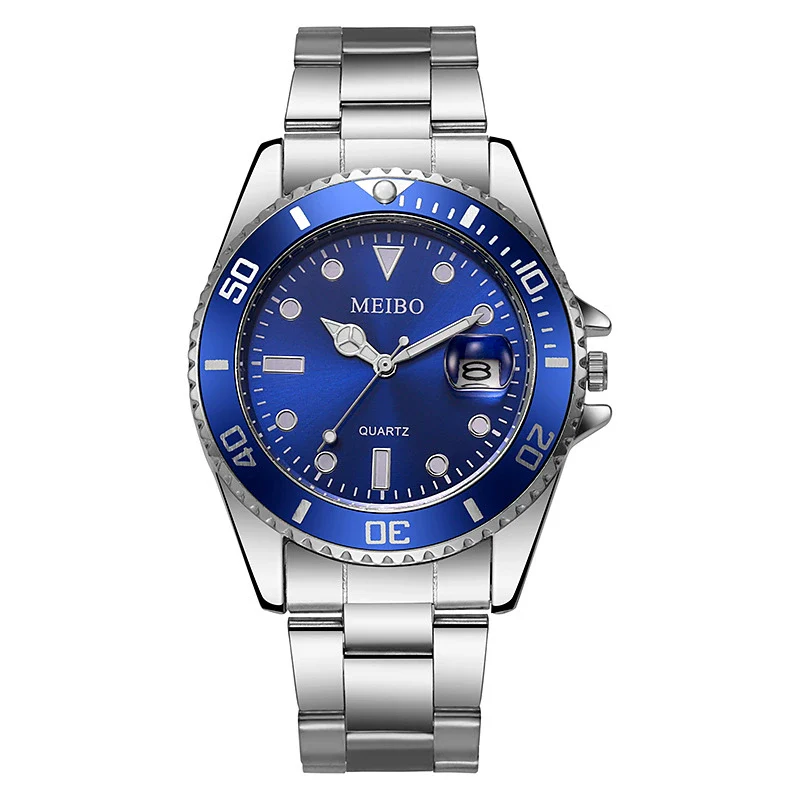 Men's Steel Band Iron Watch With Round Dial Business Style - Image 5