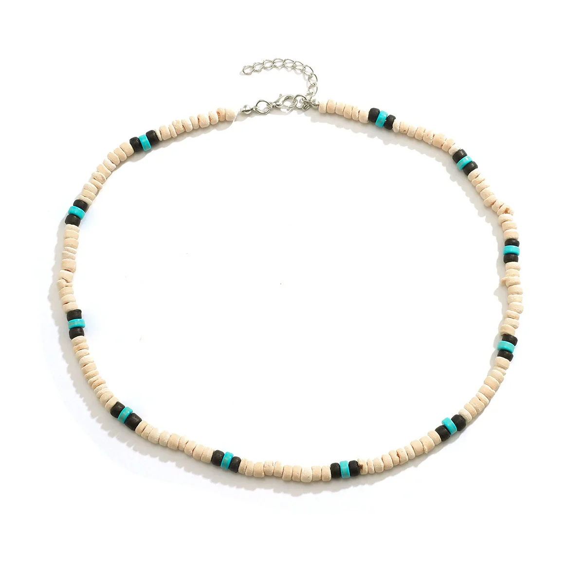 Men's Surfer Wooden Bead Necklace Handmade Geometric Style Coconut Shell Clavicle Chain - Image 5