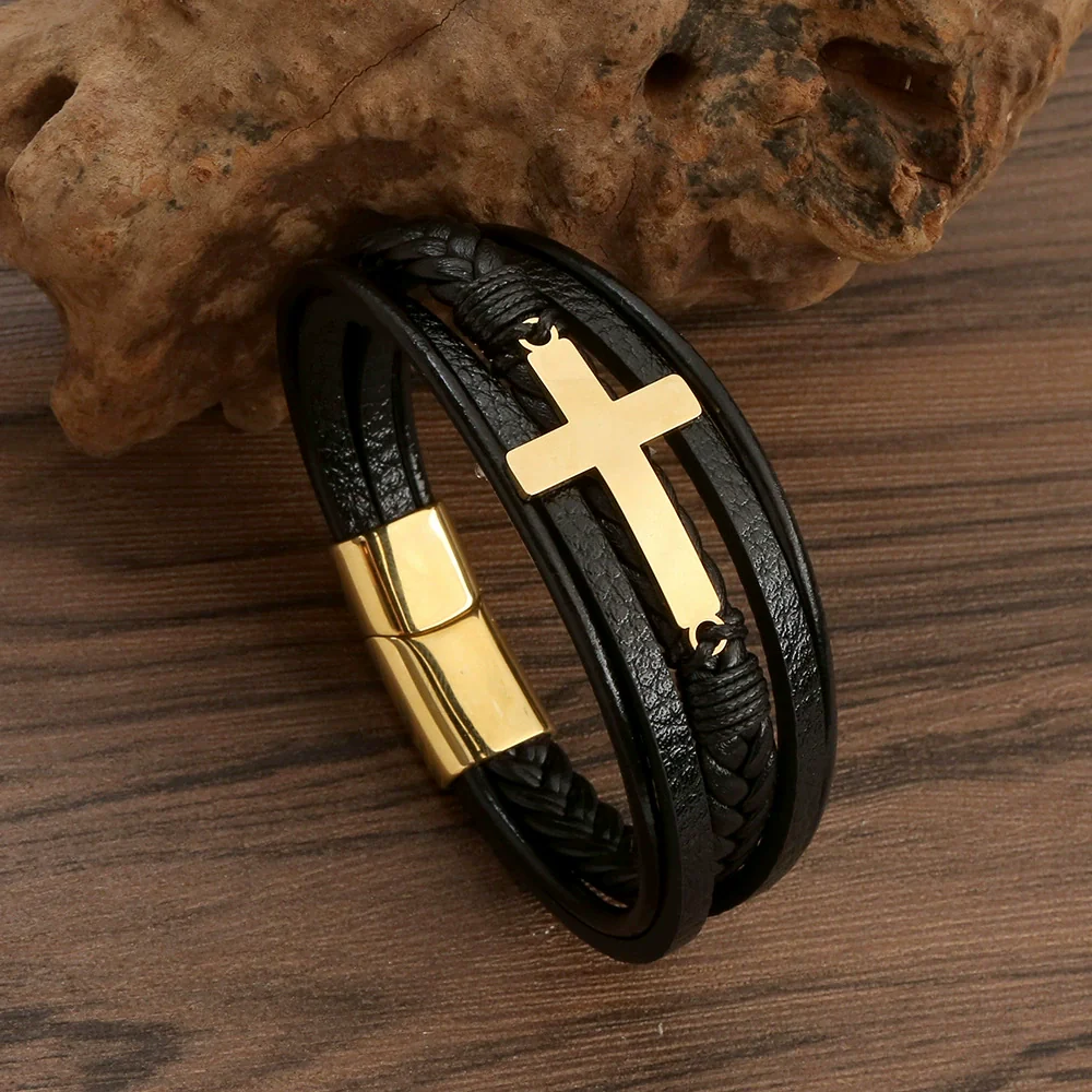 Men's Titanium Steel Fashion Bracelet With Geometric Pattern And Polishing Process - Image 7