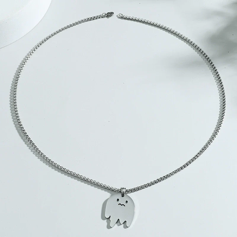 Men's Titanium Steel Necklace With Cartoon Doll Pendant And Electroplating Treatment - Image 3