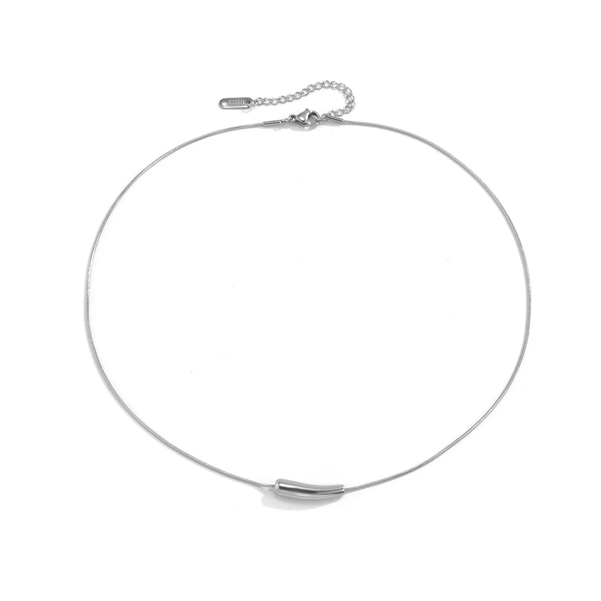 Men's Titanium Steel Necklace With Geometric Pattern And Polishing Treatment - Image 5