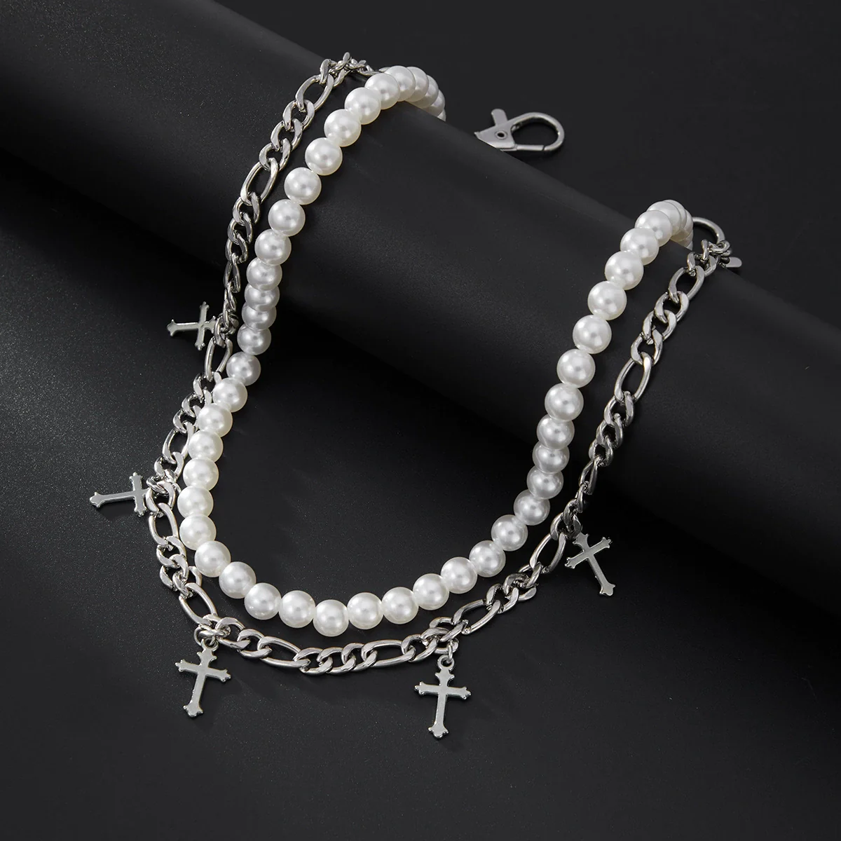 Men's Waist Chain Pendant Pearl Cross Metal Purely Handmade - Image 4