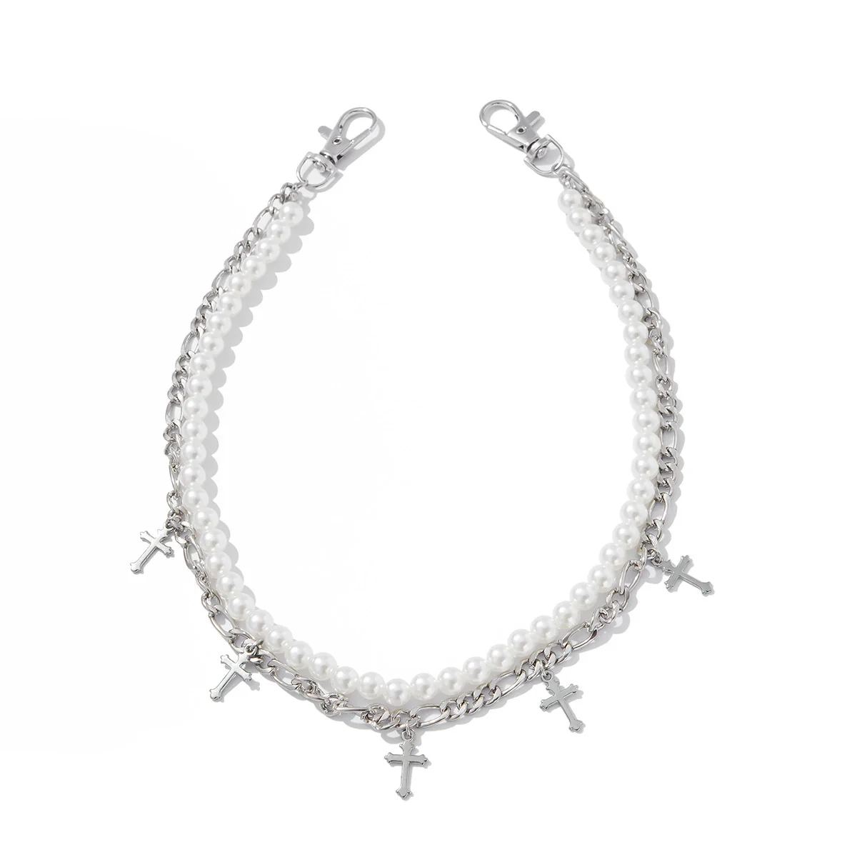 Men's Waist Chain Pendant Pearl Cross Metal Purely Handmade - Image 5