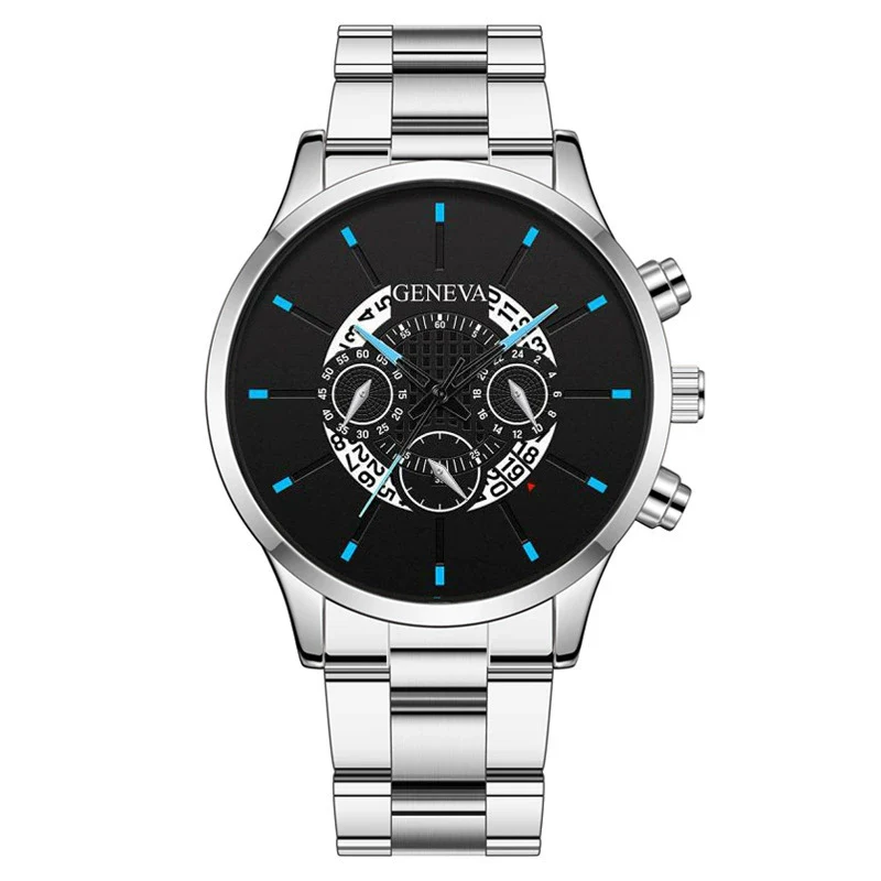 Men's Watch Alloy Case Stainless Steel Band Rectangular Dial Business Fashion Quartz Watch - Image 5