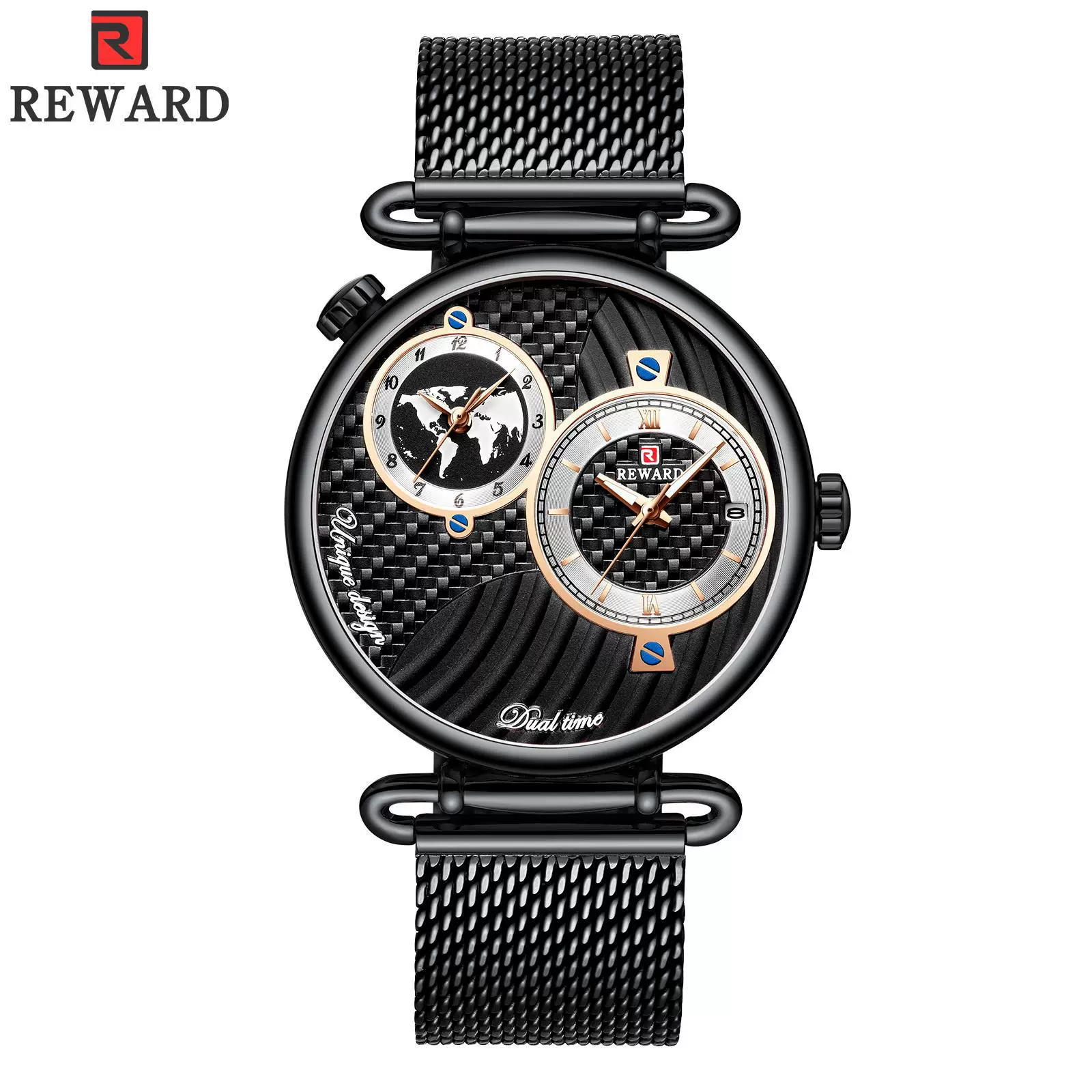 Men's Watch Alloy Case Stainless Steel Strap Round Dial Waterproof - Image 3