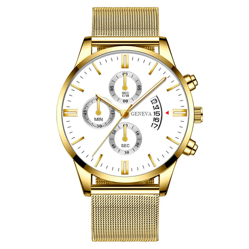 Men's Watch Stainless Steel Mesh Belt Alloy Case Round Dial Fashion Style - Image 11