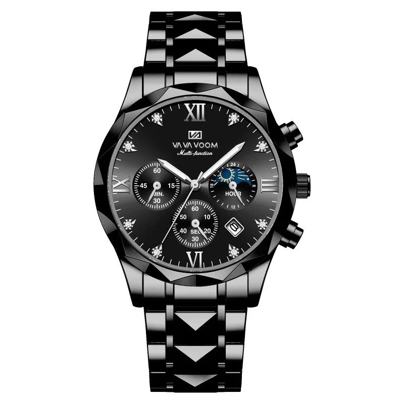 Men's Watches Metal Stainless Steel Round Business Fashion Waterproof With Calendar - Image 10