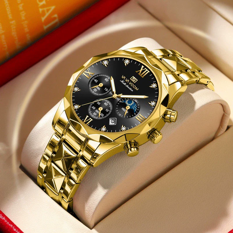 Men's Watches Metal Stainless Steel Round Business Fashion Waterproof With Calendar - Image 11