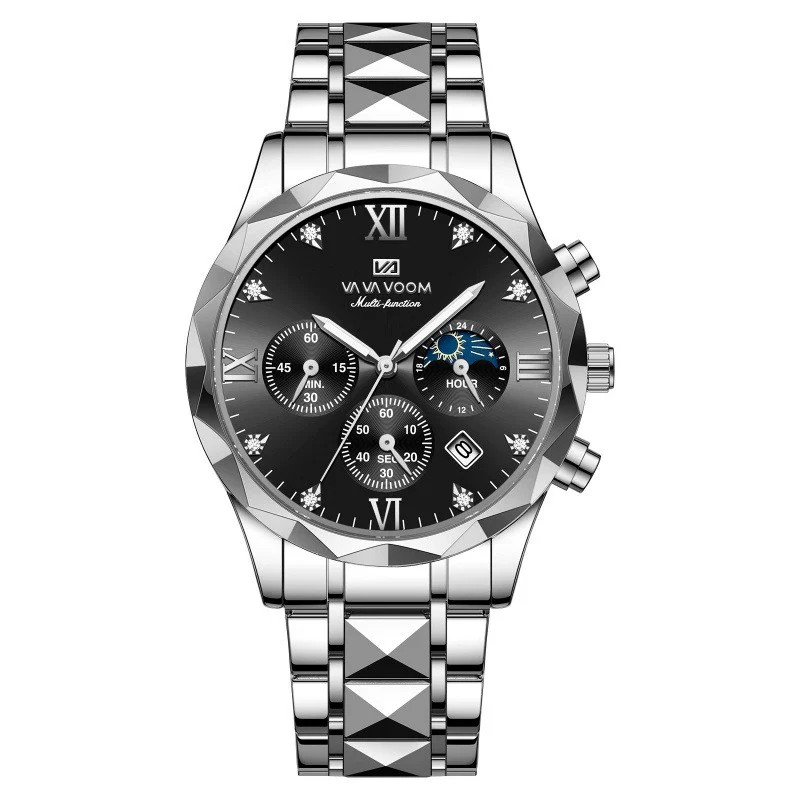 Men's Watches Metal Stainless Steel Round Business Fashion Waterproof With Calendar - Image 12