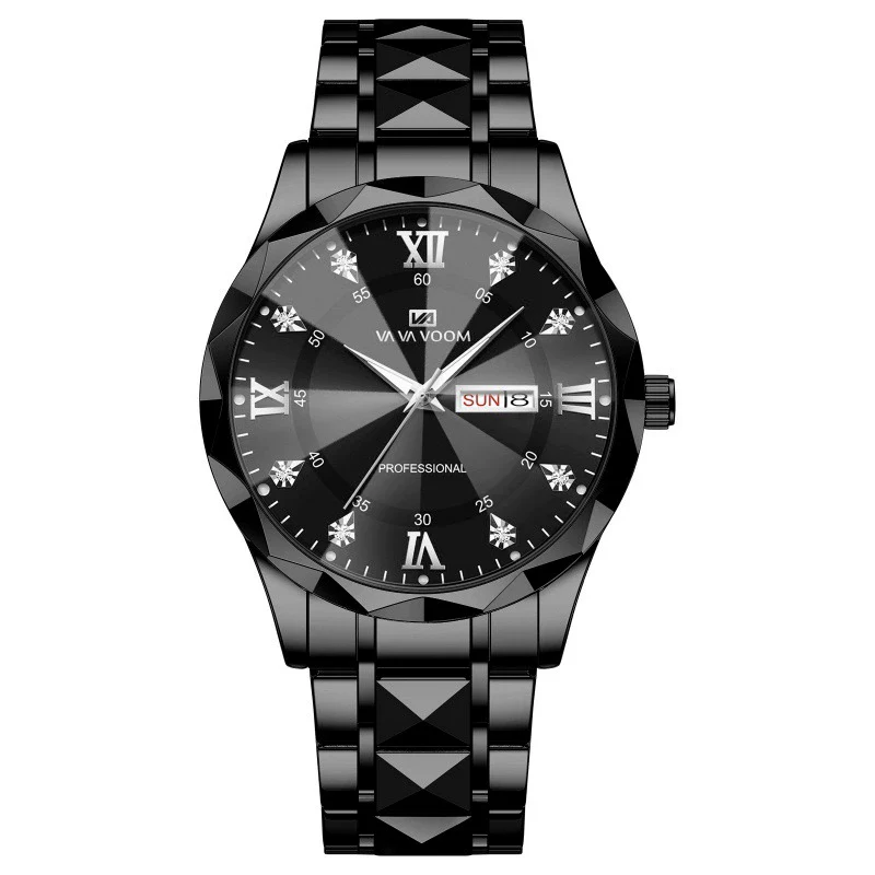 Men's Watches Metal Stainless Steel Round Business Fashion Waterproof With Calendar - Image 5