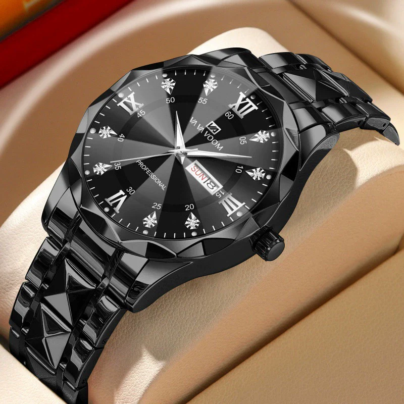 Men's Watches Metal Stainless Steel Round Business Fashion Waterproof With Calendar - Image 6