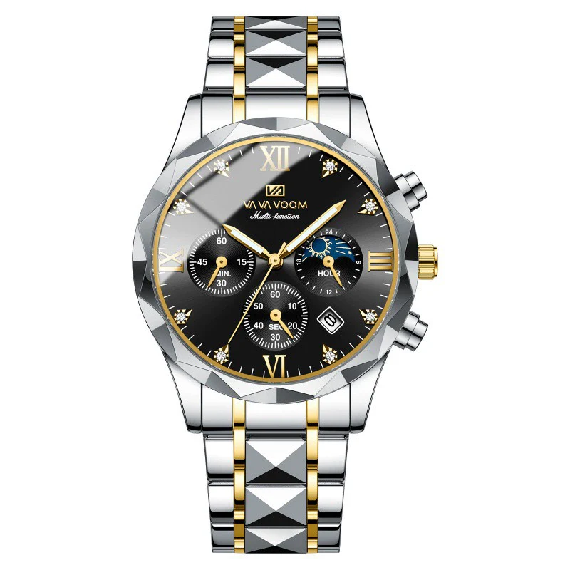 Men's Watches Metal Stainless Steel Round Business Fashion Waterproof With Calendar - Image 8