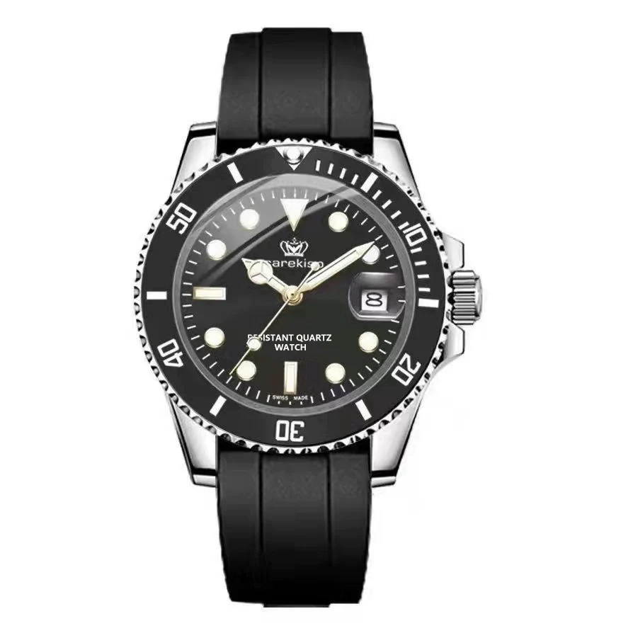 Men's Waterproof Luminous Multifunctional Quartz Watch With Silicone Strap And Alloy Case Round Dial - Image 4