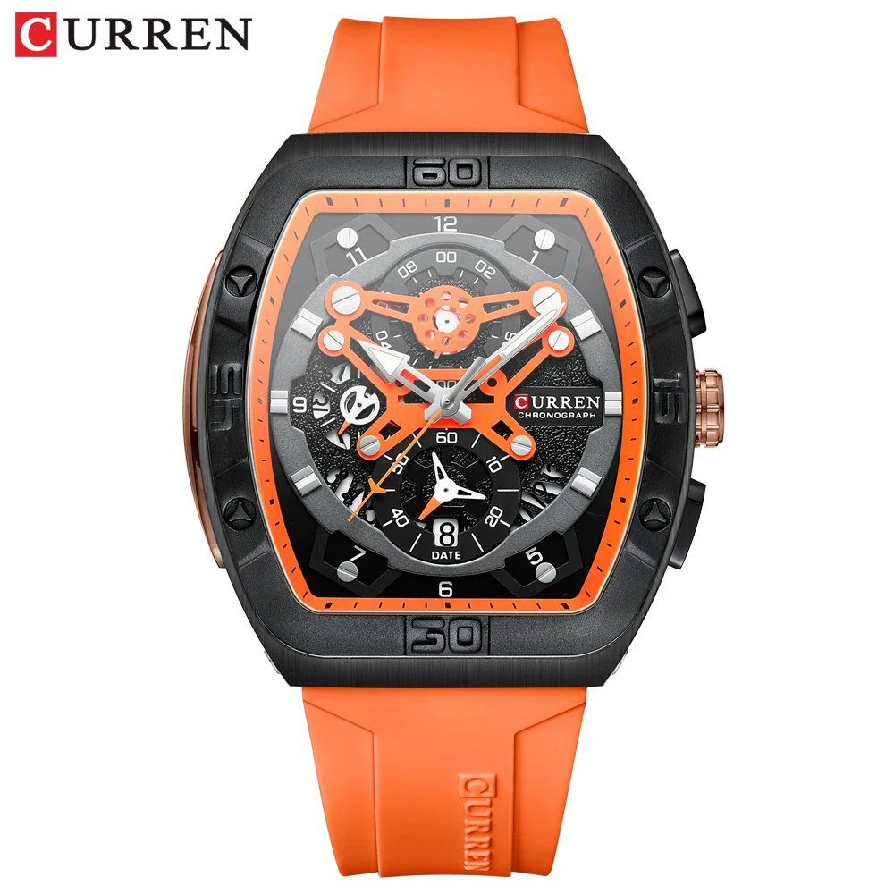 Men's Waterproof Multifunction Alloy And Silicone Leisure Round Watch With Mineral Strengthened Glass Mirror And Stainless Steel Pin Buckle - Image 7