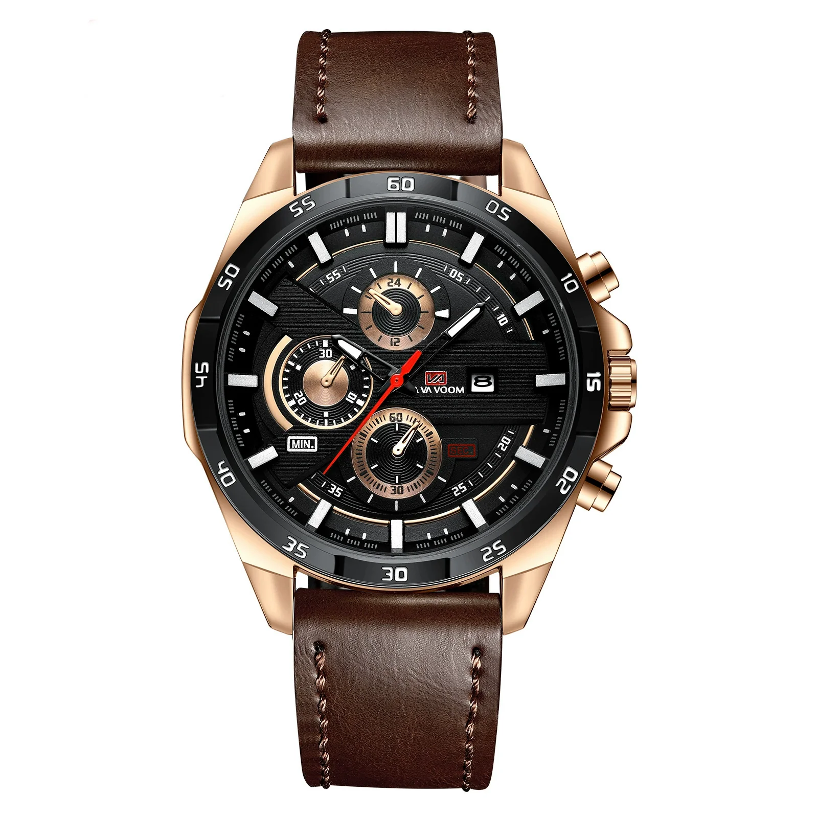Men's Waterproof Outdoor Sports Casual Watch With Microfiber Strap And Round Dial - Image 6