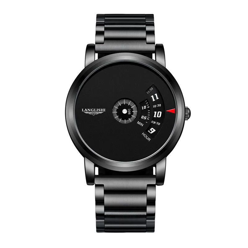 Men's Waterproof Ultrathin Quartz Watch With Stainless Steel Strap Alloy Case And Round Dial - Image 2