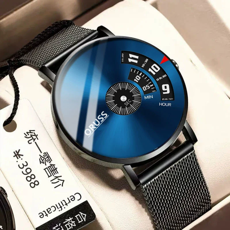 Men's Waterproof Watches Automatic Movement Leisure Style Round Dial Steel Case Mineral Strengthened Glass Mirror - Image 11