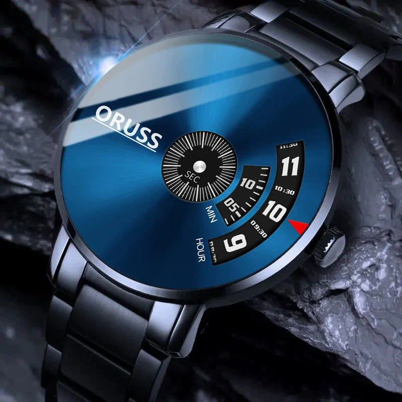 Men's Waterproof Watches Automatic Movement Leisure Style Round Dial Steel Case Mineral Strengthened Glass Mirror - Image 6