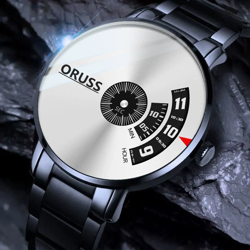 Men's Waterproof Watches Automatic Movement Leisure Style Round Dial Steel Case Mineral Strengthened Glass Mirror - Image 9