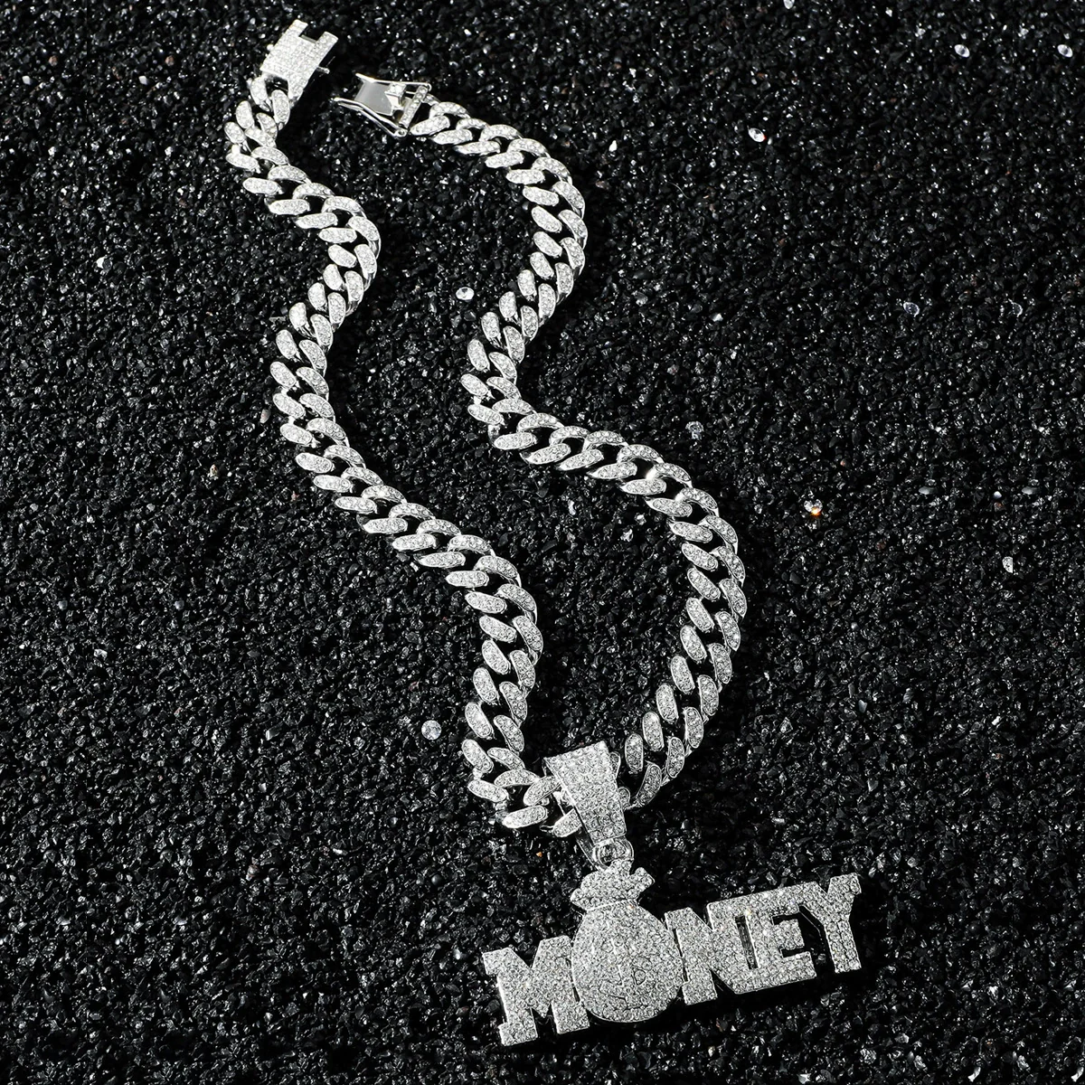 Men's Zinc Alloy Cuban Chain Hip Hop Style Letter Number Text Pendant Necklace With Electroplating - Image 7
