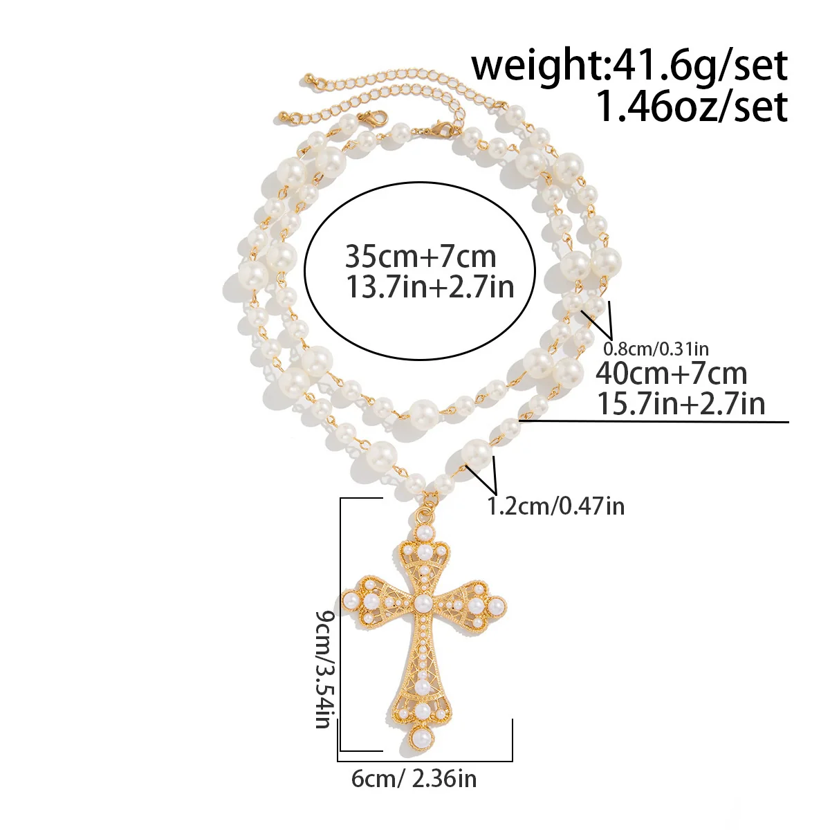 Men's Zinc Alloy Geometric Cross Handmade Necklace - Image 6