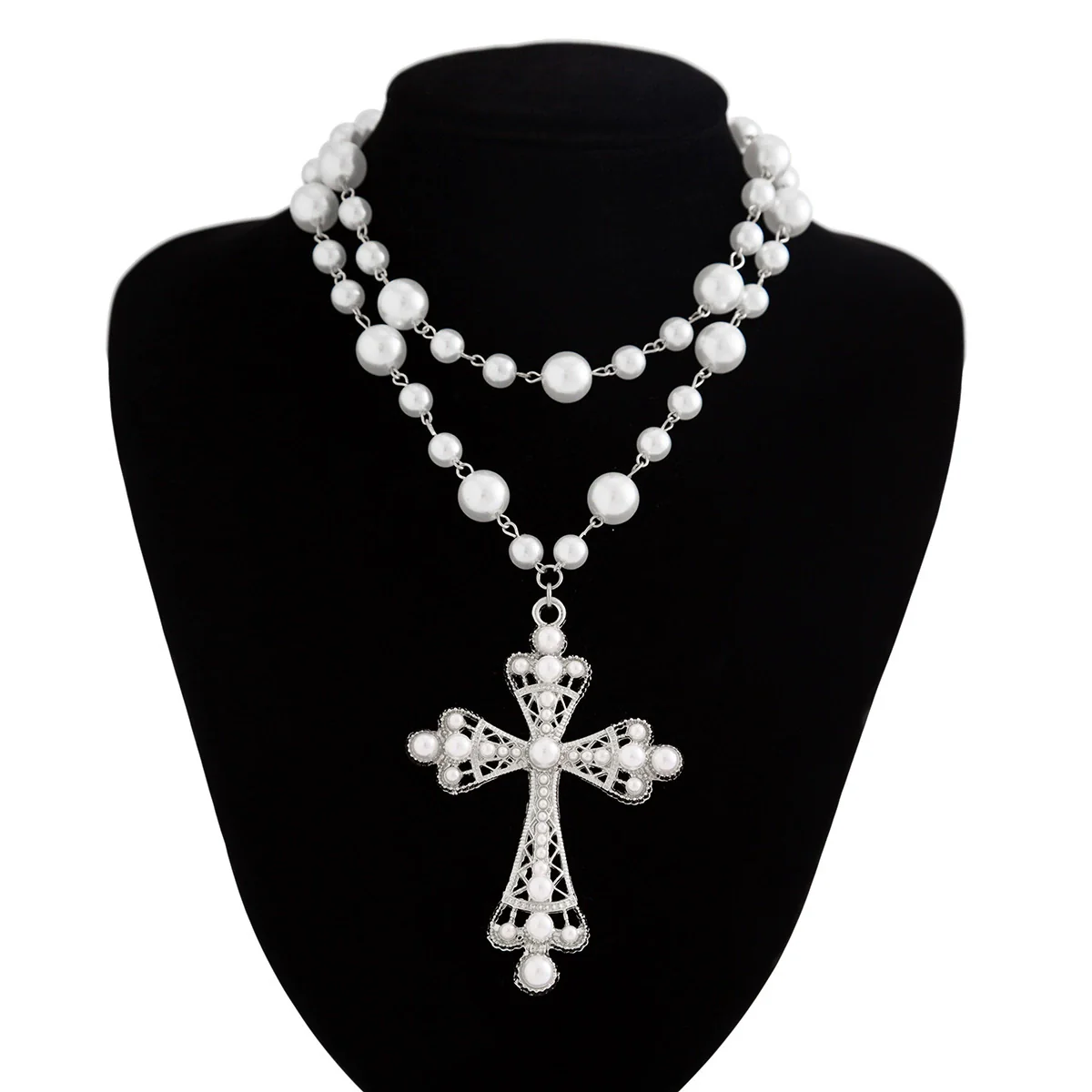 Men's Zinc Alloy Geometric Cross Handmade Necklace - Image 7