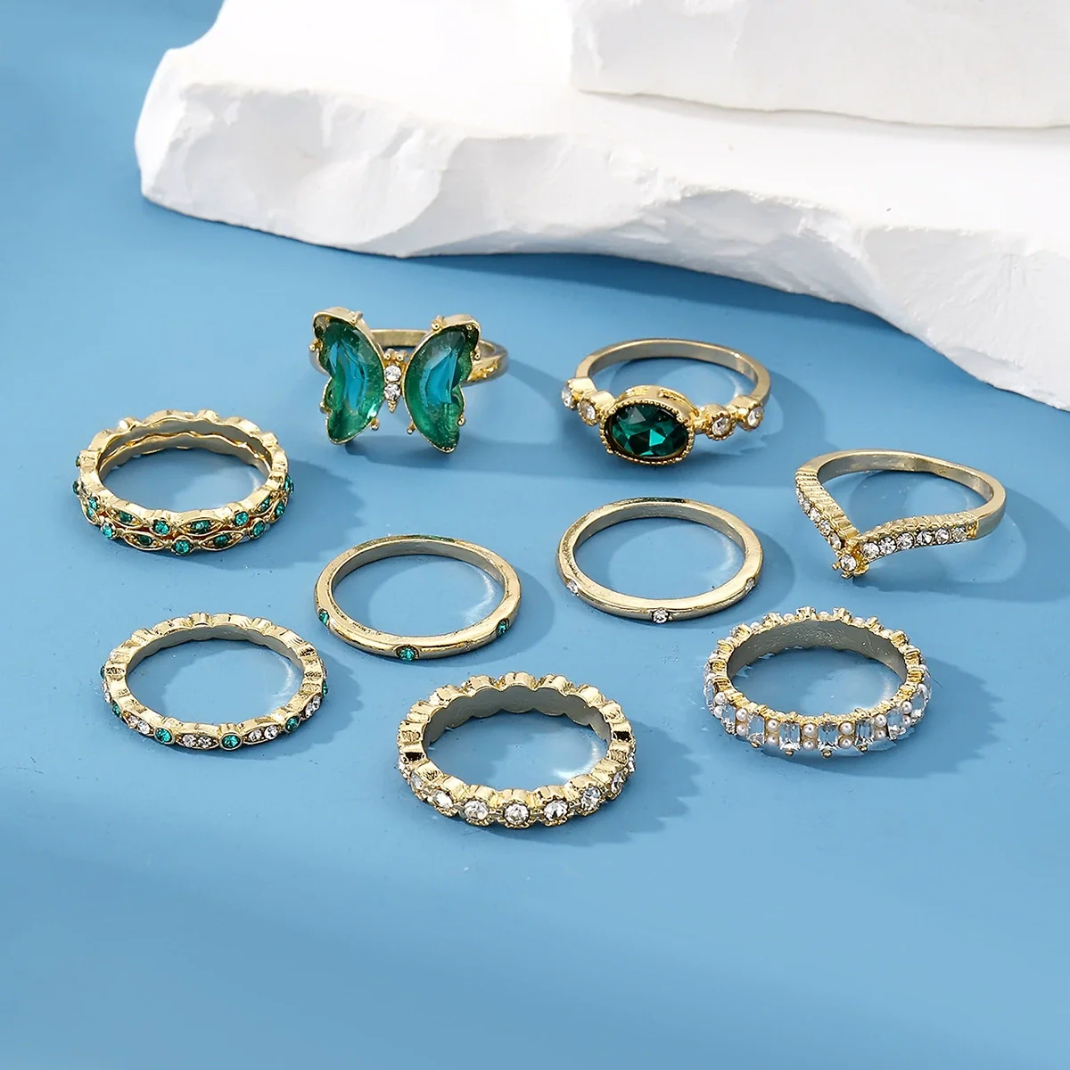 Metal Animal Butterfly Opening Stacked Joint Ring Electroplated Unisex - Image 4