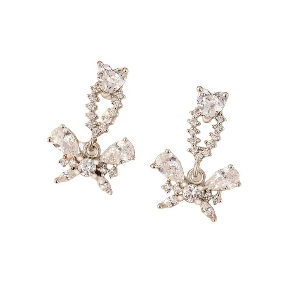 Metal Animals Zodiac Butterfly Pendant Earrings Electroplated Titanium Steel For Women - Image 4
