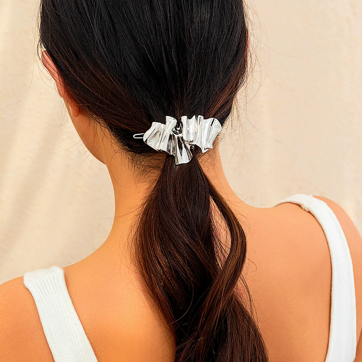 Metal Asymmetrical Geometric Square Hairpin With Electroplating For Women - Image 7