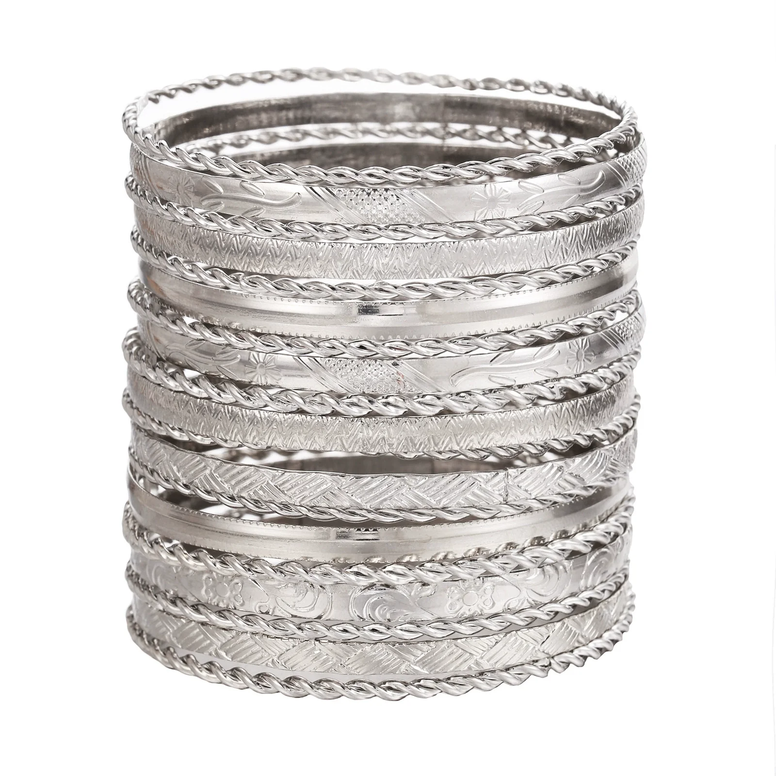 Metal Bracelet Alloy Iron Geometric Vintage Hammered Electroplated Unisex - Image 5