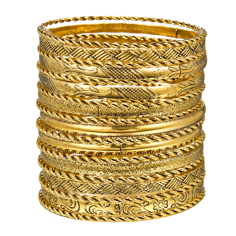 Metal Bracelet Alloy Iron Geometric Vintage Hammered Electroplated Unisex - Image 7