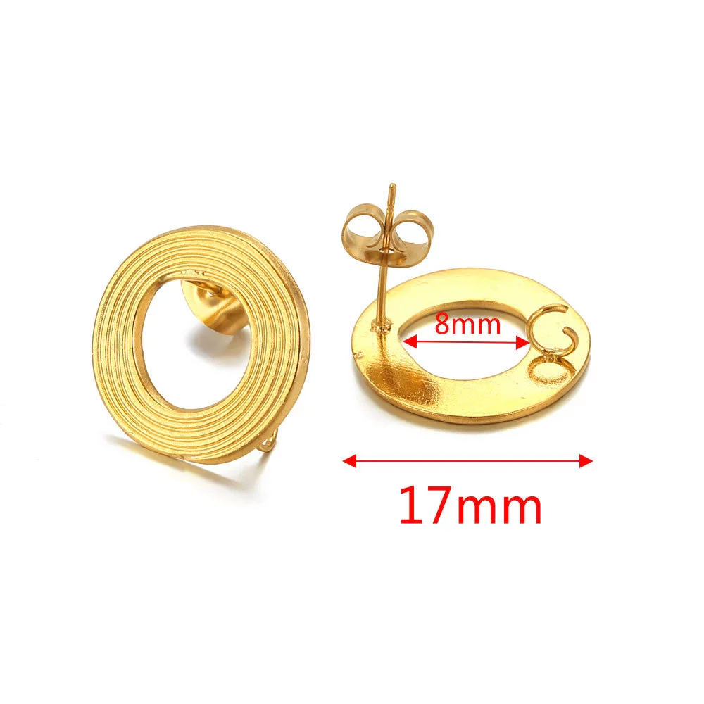 Metal Braided Threaded Round Ring Earring Accessories Gold Plated Handmade With Hirback Pattern - Image 12
