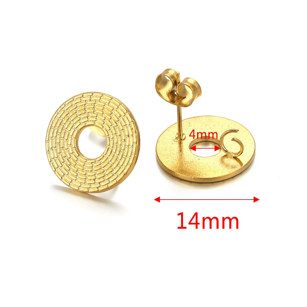 Metal Braided Threaded Round Ring Earring Accessories Gold Plated Handmade With Hirback Pattern - Image 13