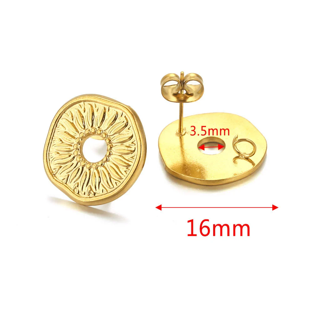 Metal Braided Threaded Round Ring Earring Accessories Gold Plated Handmade With Hirback Pattern - Image 14