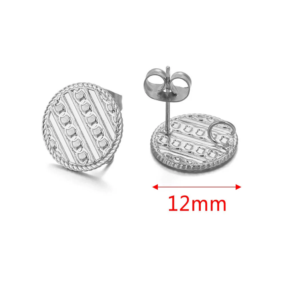 Metal Braided Threaded Round Ring Earring Accessories Gold Plated Handmade With Hirback Pattern - Image 17