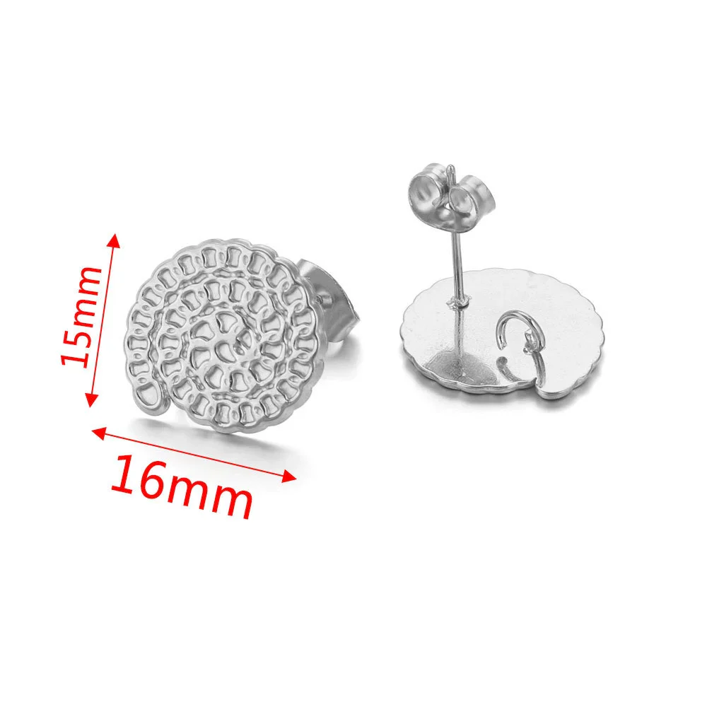 Metal Braided Threaded Round Ring Earring Accessories Gold Plated Handmade With Hirback Pattern - Image 19