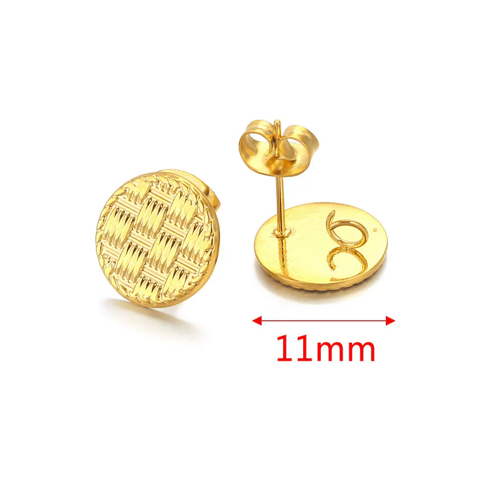 Metal Braided Threaded Round Ring Earring Accessories Gold Plated Handmade With Hirback Pattern - Image 6