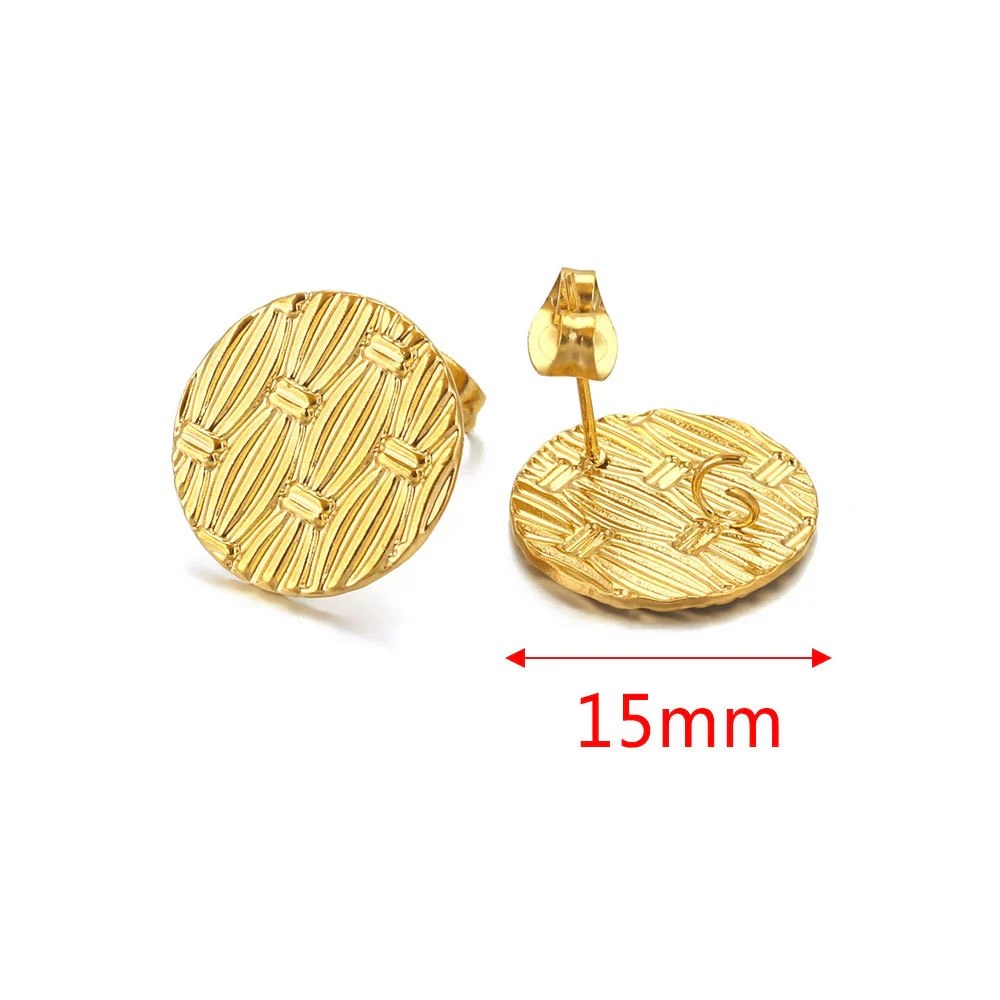 Metal Braided Threaded Round Ring Earring Accessories Gold Plated Handmade With Hirback Pattern - Image 7