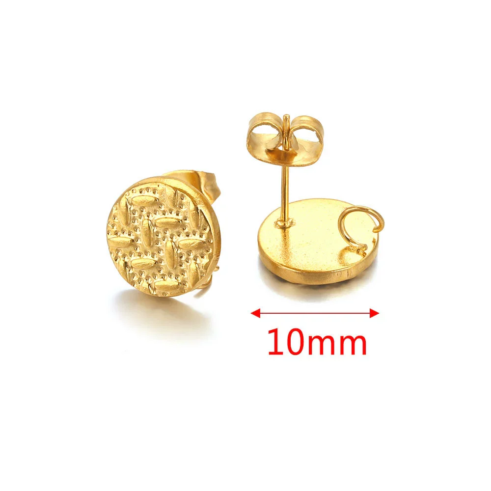 Metal Braided Threaded Round Ring Earring Accessories Gold Plated Handmade With Hirback Pattern - Image 9