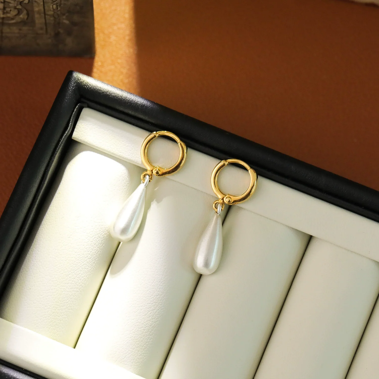 Metal Earrings Copper Geometric Style Brushed Electroplating Silver Water Drop Fivepointed Star Gold And Silver Contrasting Color For Women - Image 6