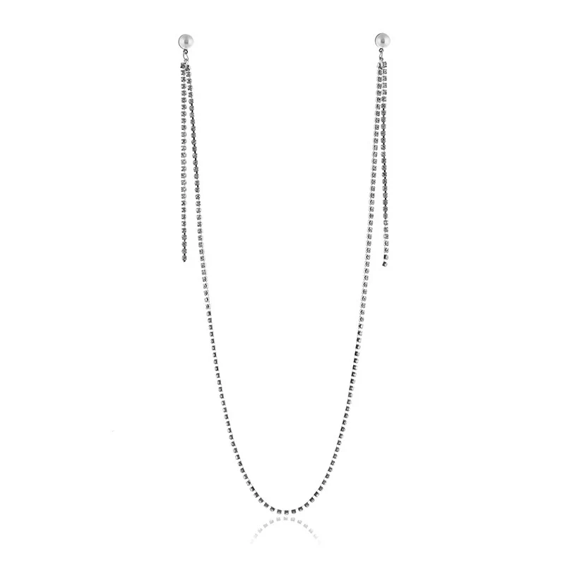 Metal Flower Geometric Natural Style Electroplated Earrings And Long Necklace For Women - Image 5