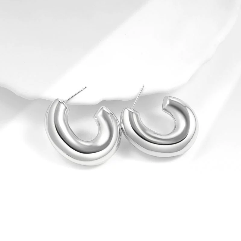 Metal Geometric Copper Earrings With Real Gold Plating - Image 29