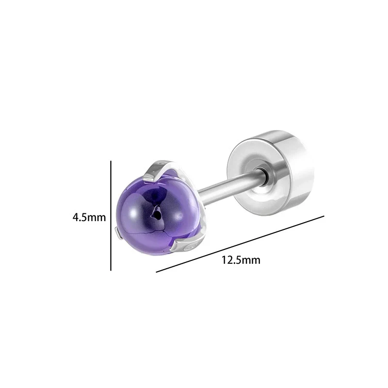 Metal Geometric Inlay Titanium Steel Earrings For Unisex Piercing - Image 3