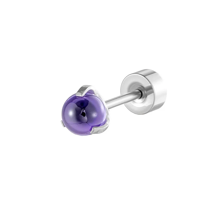 Metal Geometric Inlay Titanium Steel Earrings For Unisex Piercing - Image 5