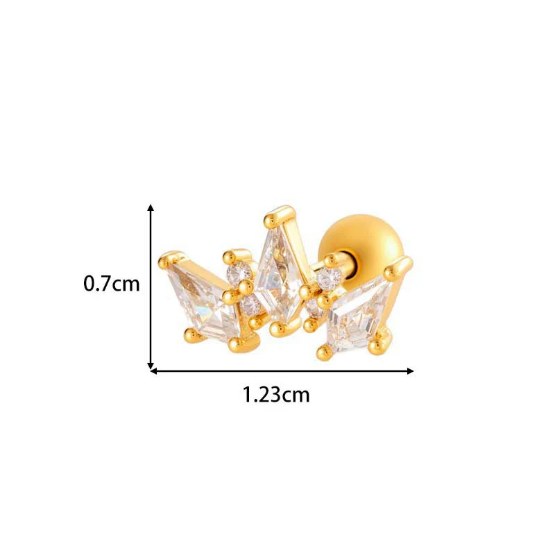 Metal Geometric Pendant Stainless Steel Rod Ear Nail Inlaid Zircon Set With Diamonds - Image 17