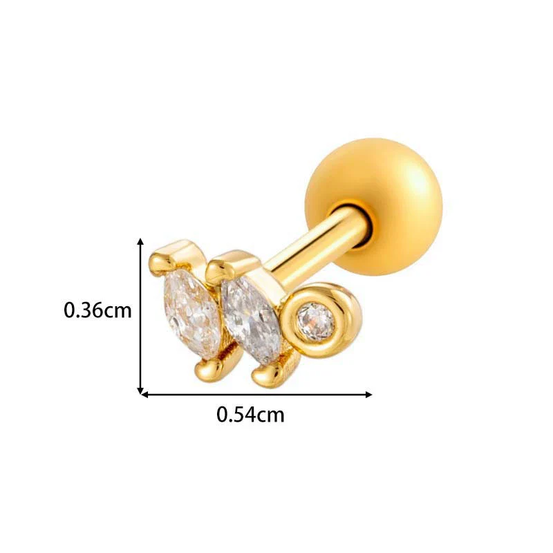 Metal Geometric Pendant Stainless Steel Rod Ear Nail Inlaid Zircon Set With Diamonds - Image 8