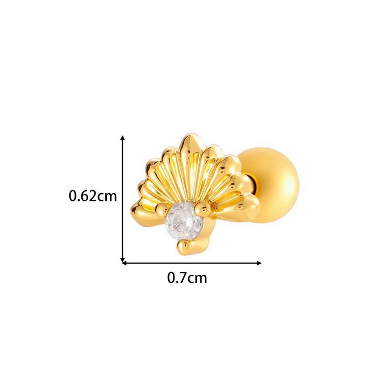 Metal Geometric Pendant Stainless Steel Rod Ear Nail Inlaid Zircon Set With Diamonds - Image 9