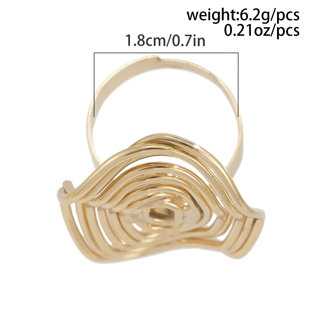 Metal Geometric Personality Open Ring And Hoop Finger Ring Bracelet With Metal Thread Winding And Electroplating - Image 5