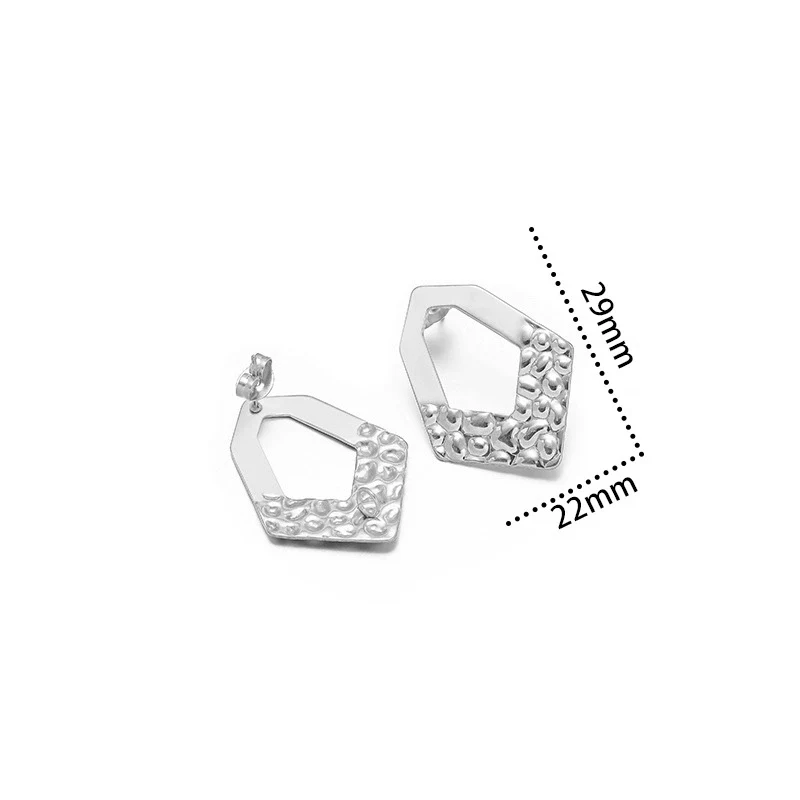 Metal Geometric Semiembossed Peach Heart Water Drop Jewelry Accessories Ear Pin Ear Stud Diy Pendant Earring Base With Electroplating - Image 19