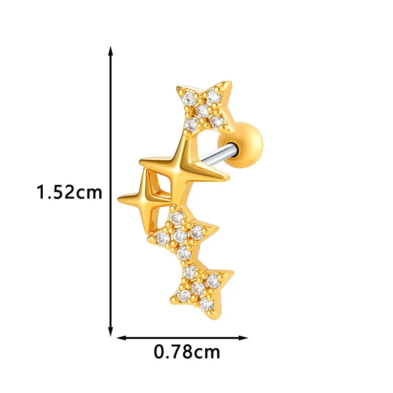 Metal Geometric Style Electroplating Stainless Steel Ear Studs For Women - Image 27